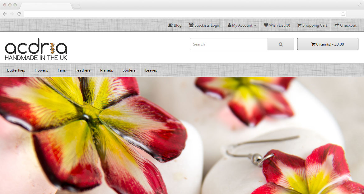Sample of an eCommerce website built by Web 4 Infinity, Liverpool
